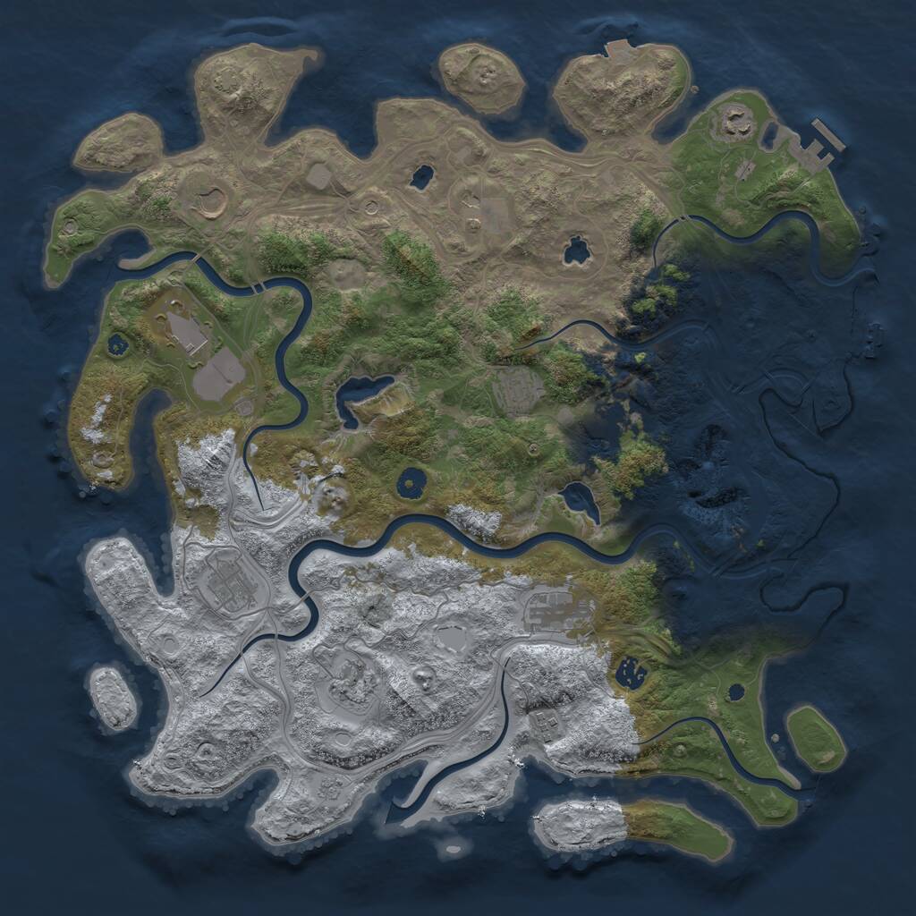 Rust Map: Procedural Map, Size: 4500, Seed: 236661732, 17 Monuments