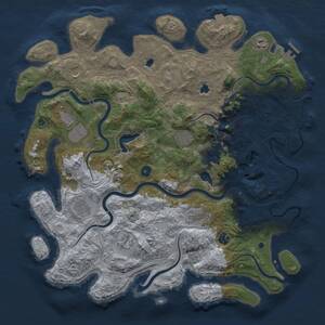 Thumbnail Rust Map: Procedural Map, Size: 4500, Seed: 236661732, 17 Monuments