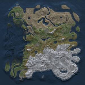 Thumbnail Rust Map: Procedural Map, Size: 4500, Seed: 780101796, 16 Monuments