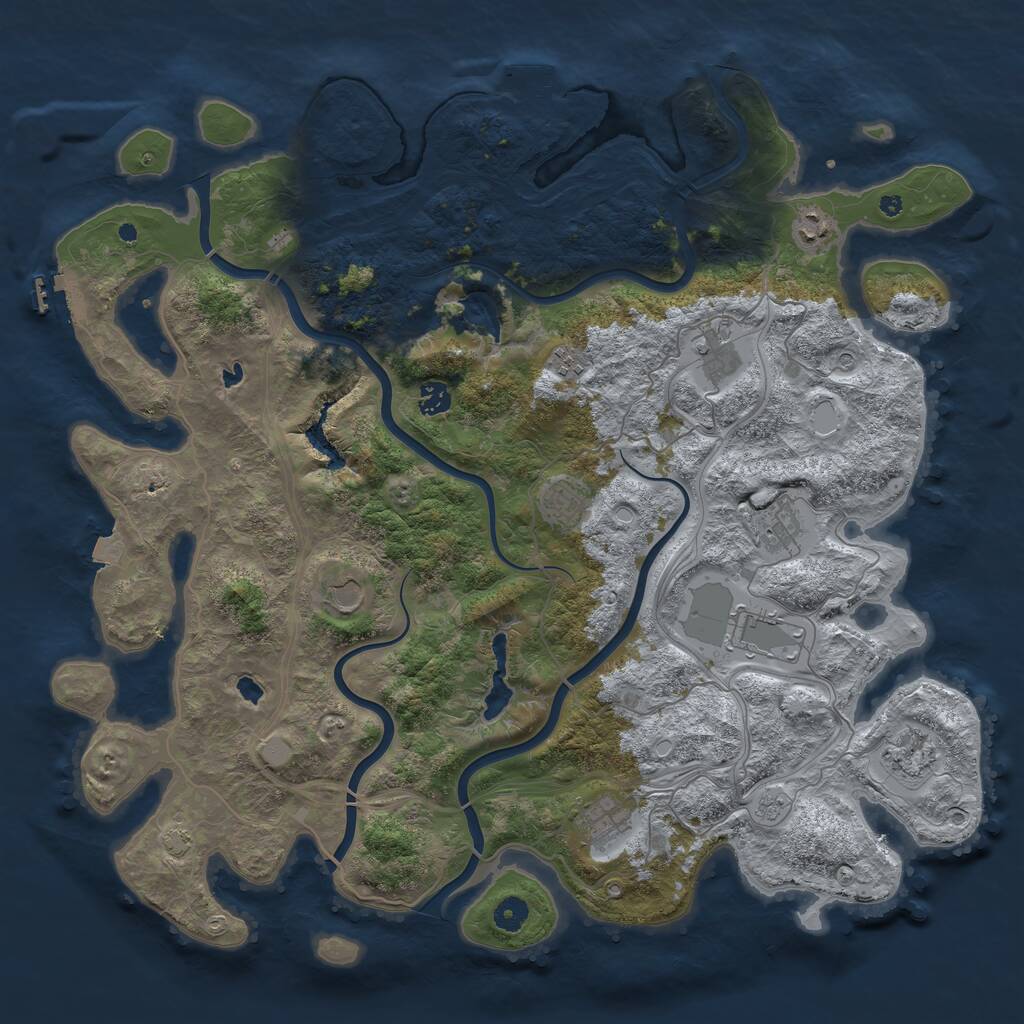 Rust Map: Procedural Map, Size: 4540, Seed: 42528, 16 Monuments