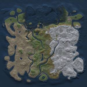 Thumbnail Rust Map: Procedural Map, Size: 4540, Seed: 42528, 16 Monuments