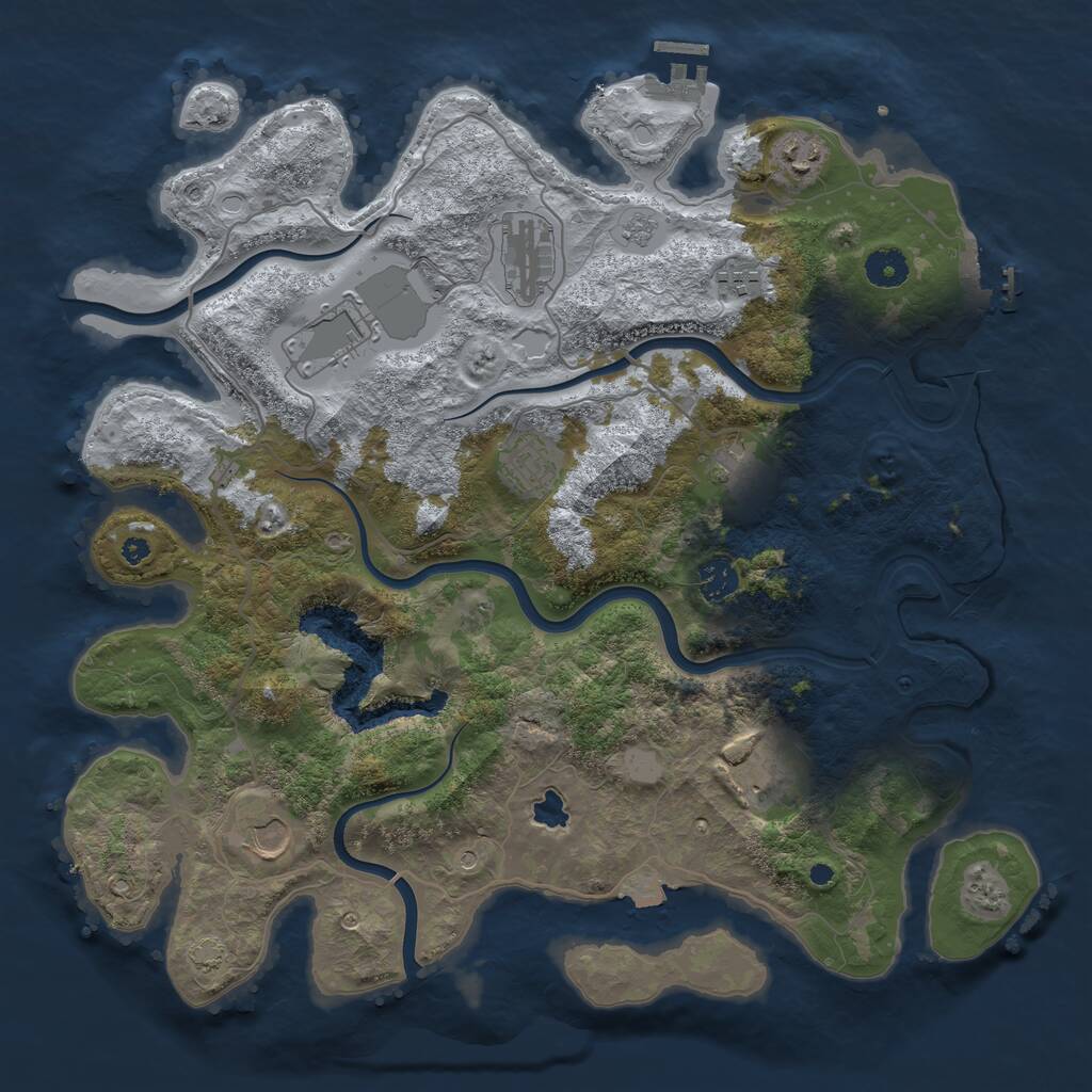 Rust Map: Procedural Map, Size: 4000, Seed: 818765889, 15 Monuments