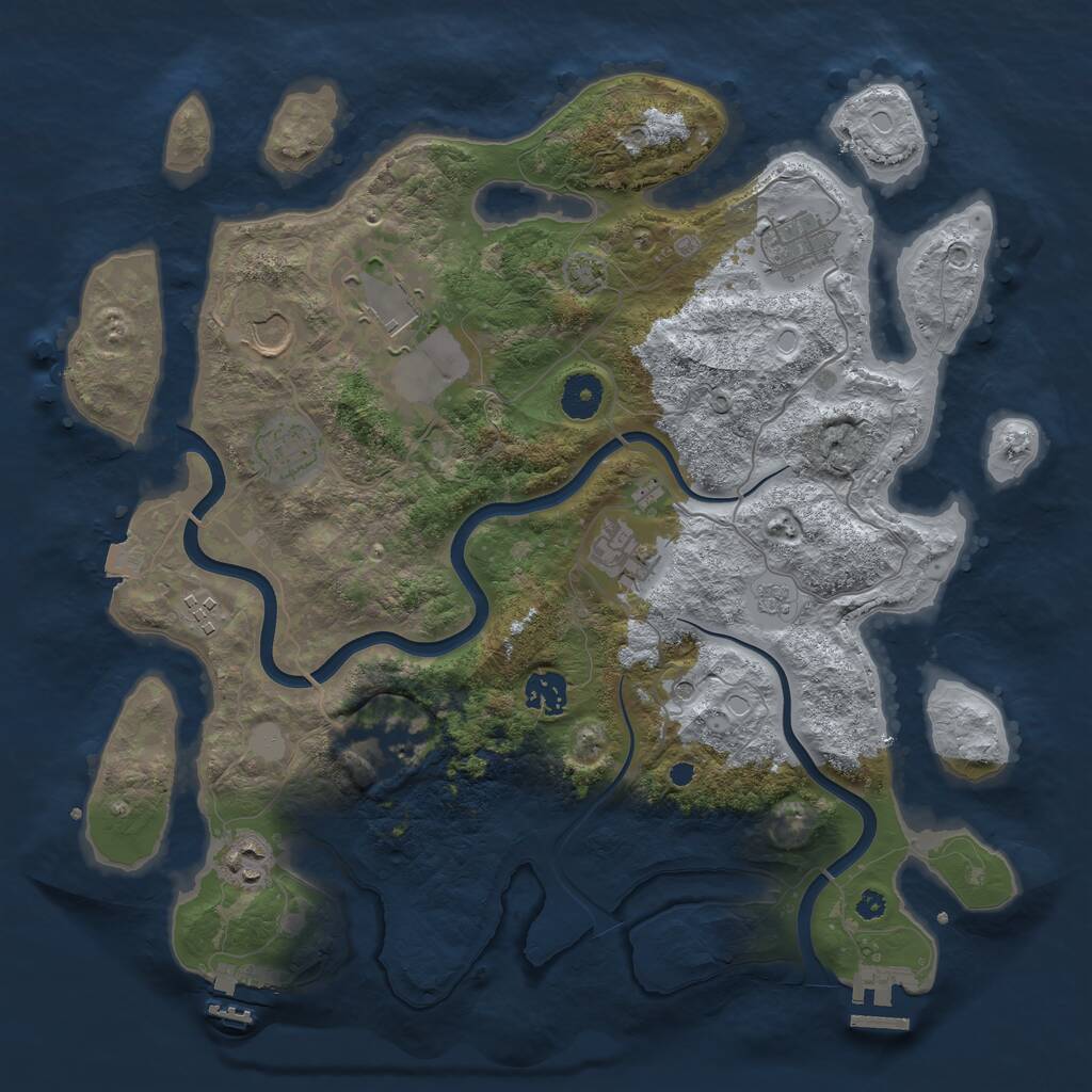 Rust Map: Procedural Map, Size: 3750, Seed: 43711, 15 Monuments