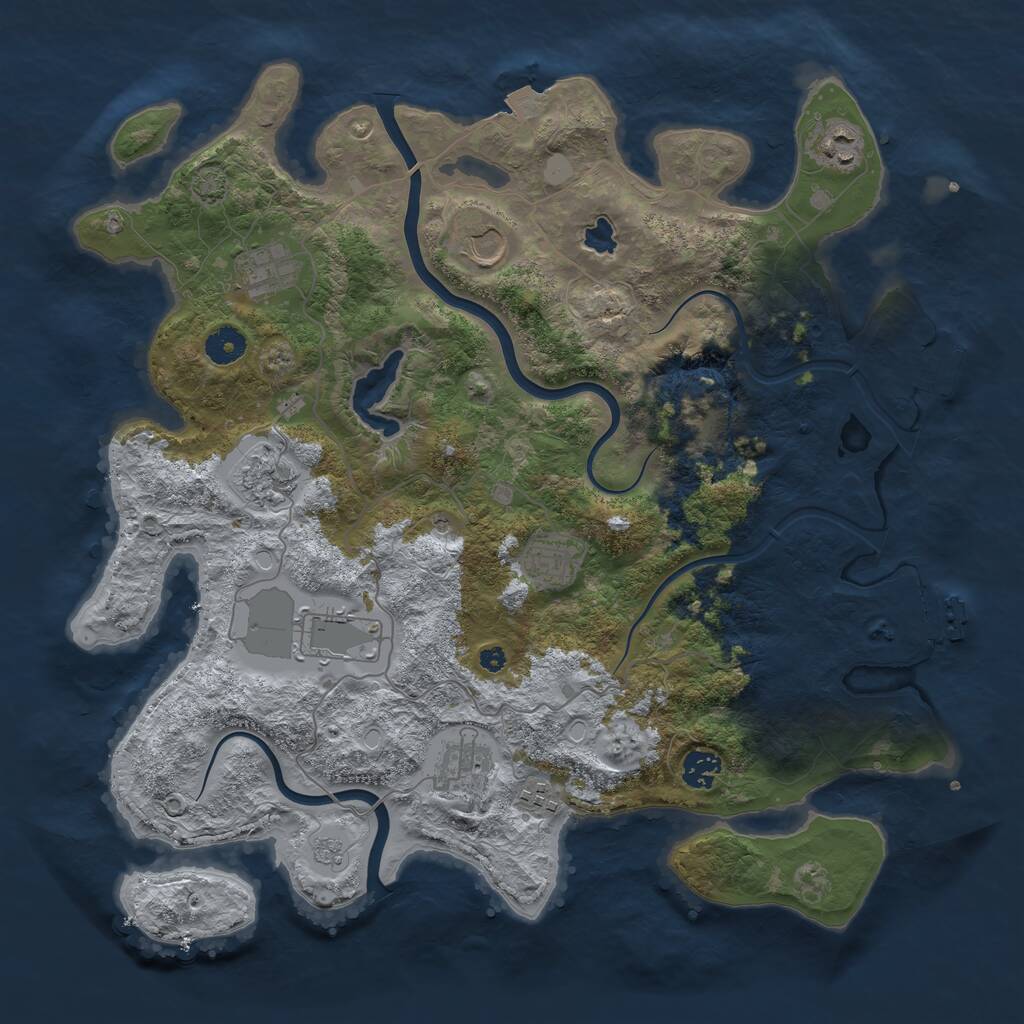 Rust Map: Procedural Map, Size: 4000, Seed: 885130378, 15 Monuments