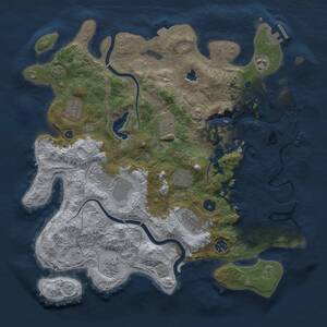 Thumbnail Rust Map: Procedural Map, Size: 4000, Seed: 885130378, 15 Monuments