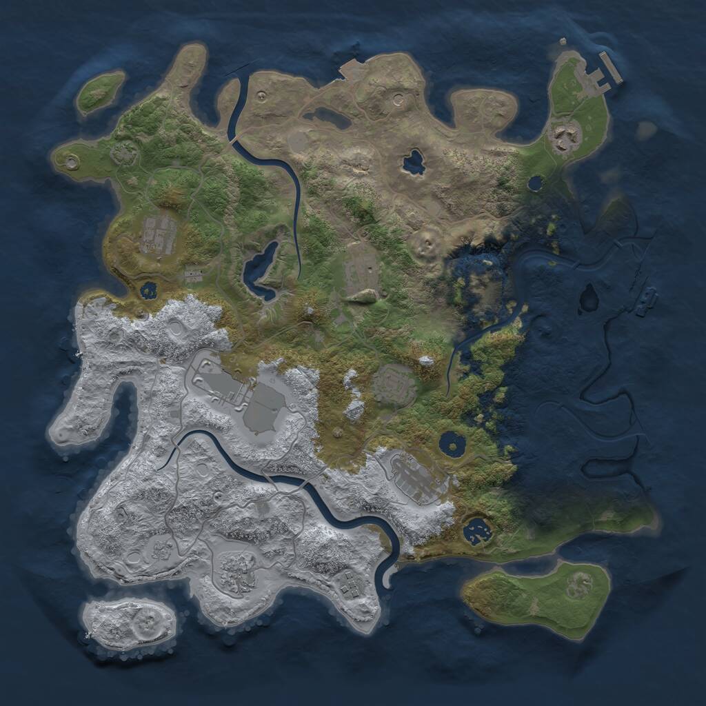 Rust Map: Procedural Map, Size: 4000, Seed: 885130378, 15 Monuments