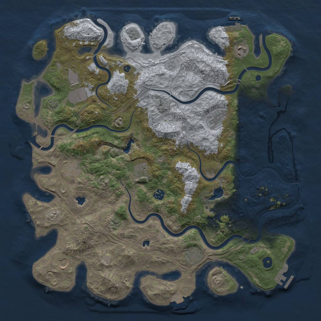 Rust Map: Procedural Map, Size: 4500, Seed: 7534688, 16 Monuments