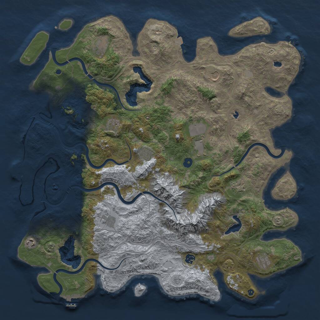 Rust Map: Procedural Map, Size: 5000, Seed: 61888611, 17 Monuments