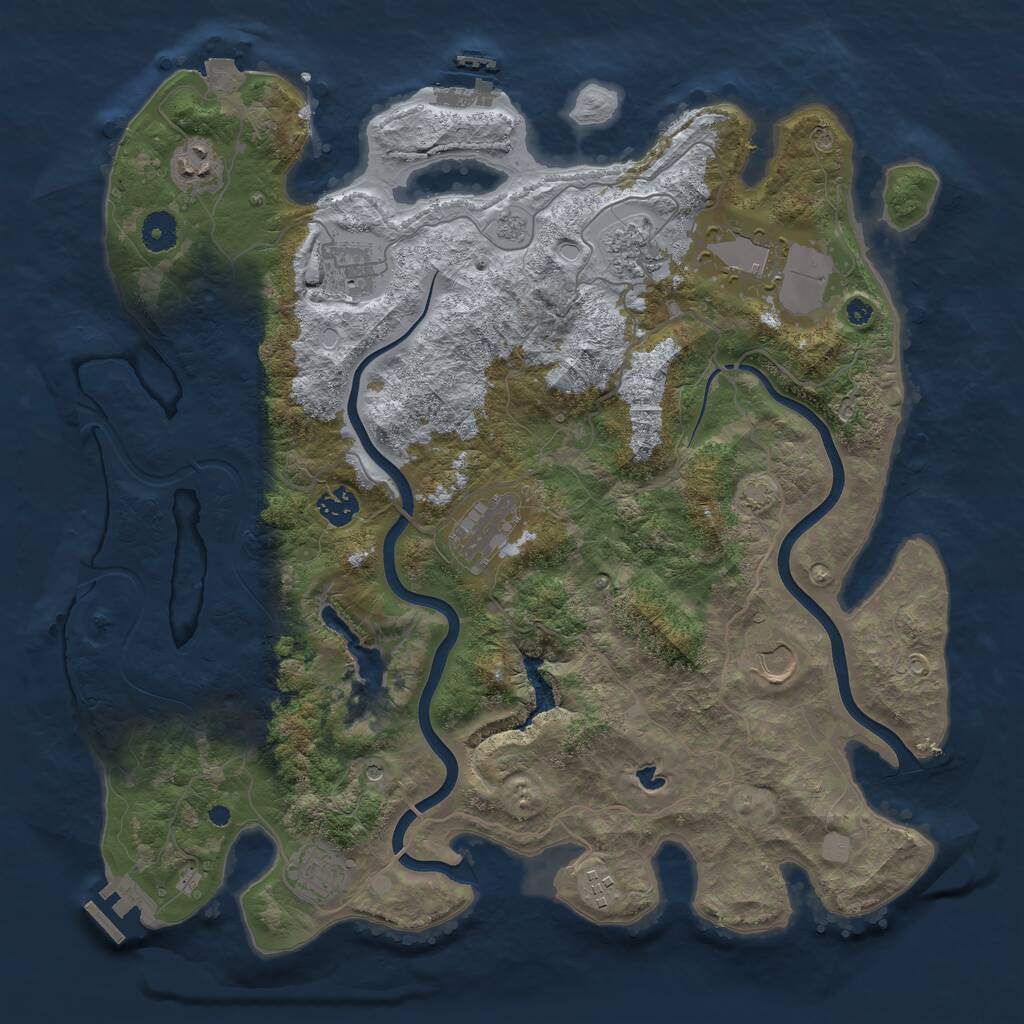 Rust Map: Procedural Map, Size: 4000, Seed: 951557830, 15 Monuments