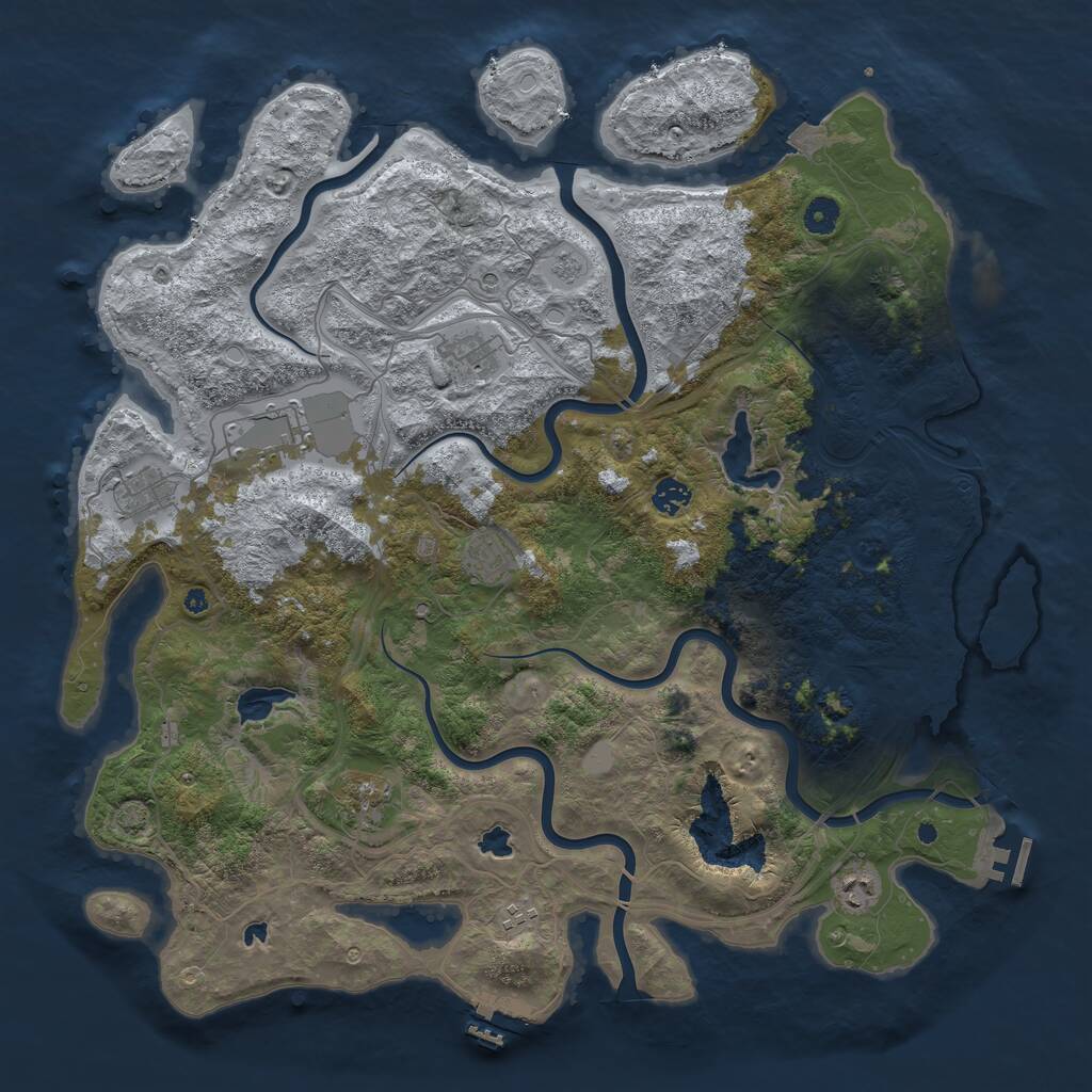 Rust Map: Procedural Map, Size: 4500, Seed: 10310718, 14 Monuments