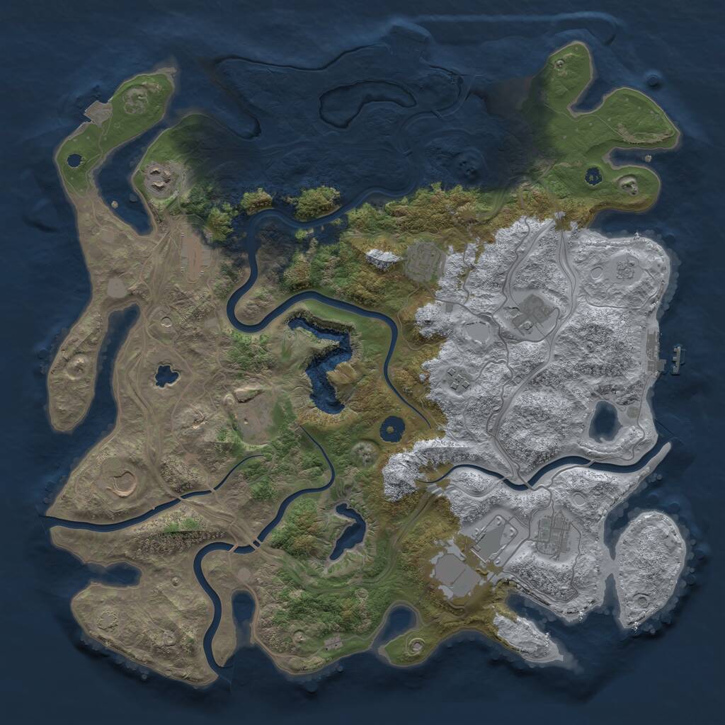 Rust Map: Procedural Map, Size: 4250, Seed: 777846660, 15 Monuments