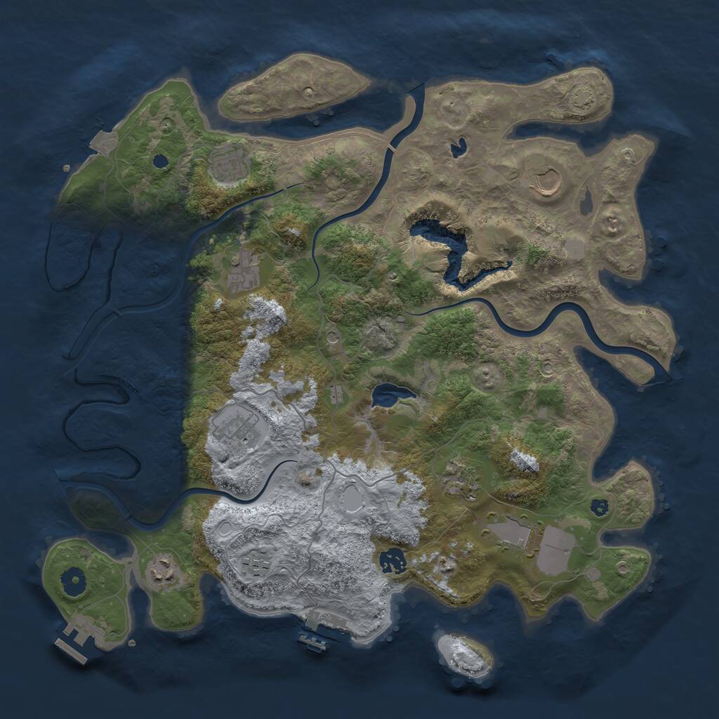 Rust Map: Procedural Map, Size: 4000, Seed: 751120210, 14 Monuments