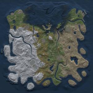 Thumbnail Rust Map: Procedural Map, Size: 4500, Seed: 684028403, 17 Monuments