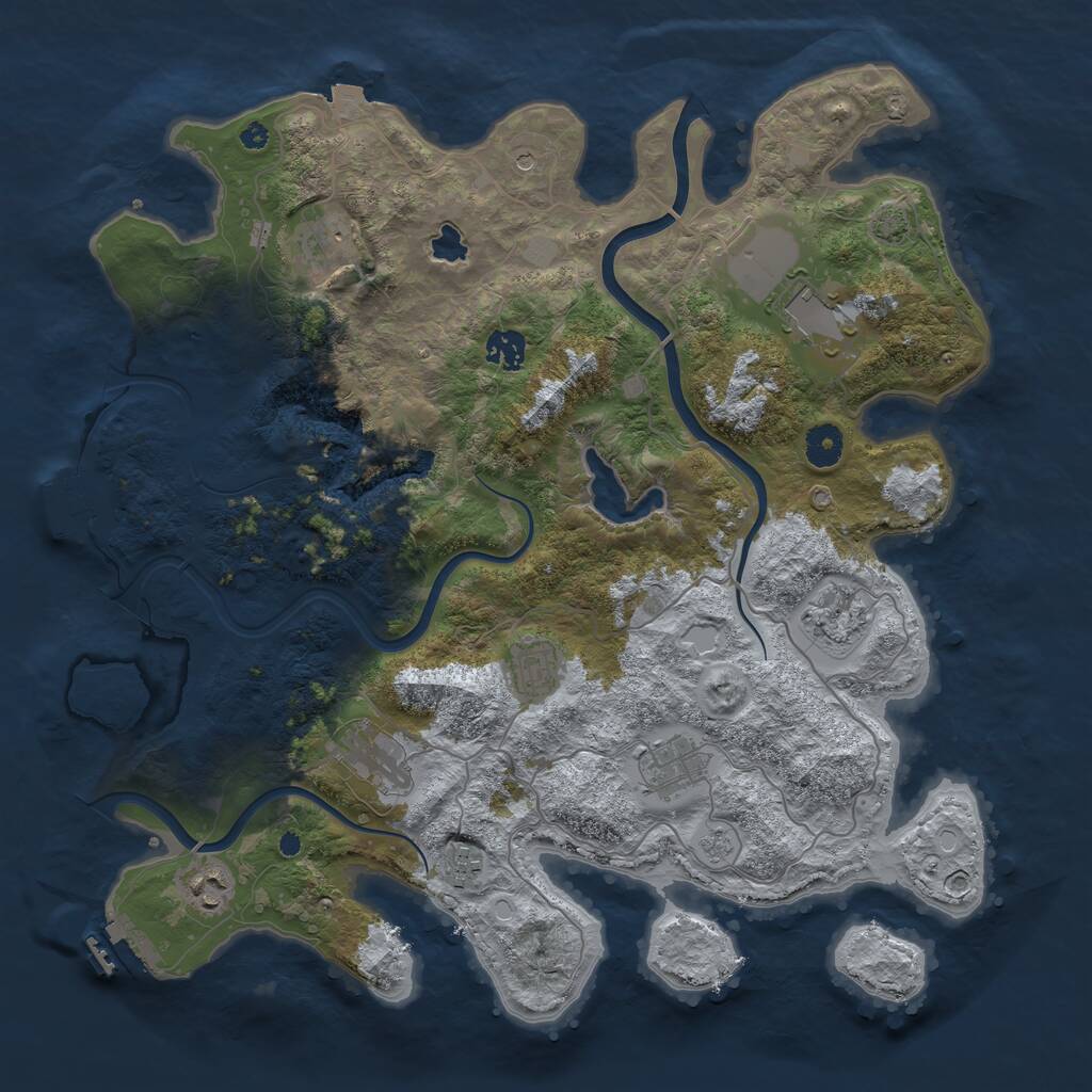 Rust Map: Procedural Map, Size: 4000, Seed: 999087070, 15 Monuments
