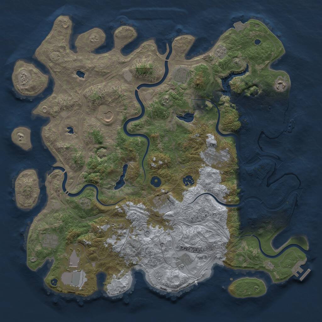 Rust Map: Procedural Map, Size: 4500, Seed: 1999355517, 17 Monuments