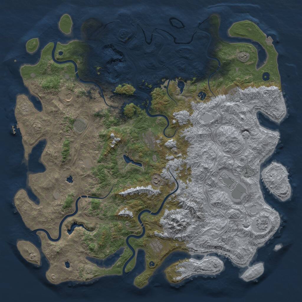Rust Map: Procedural Map, Size: 5500, Seed: 557976737, 17 Monuments