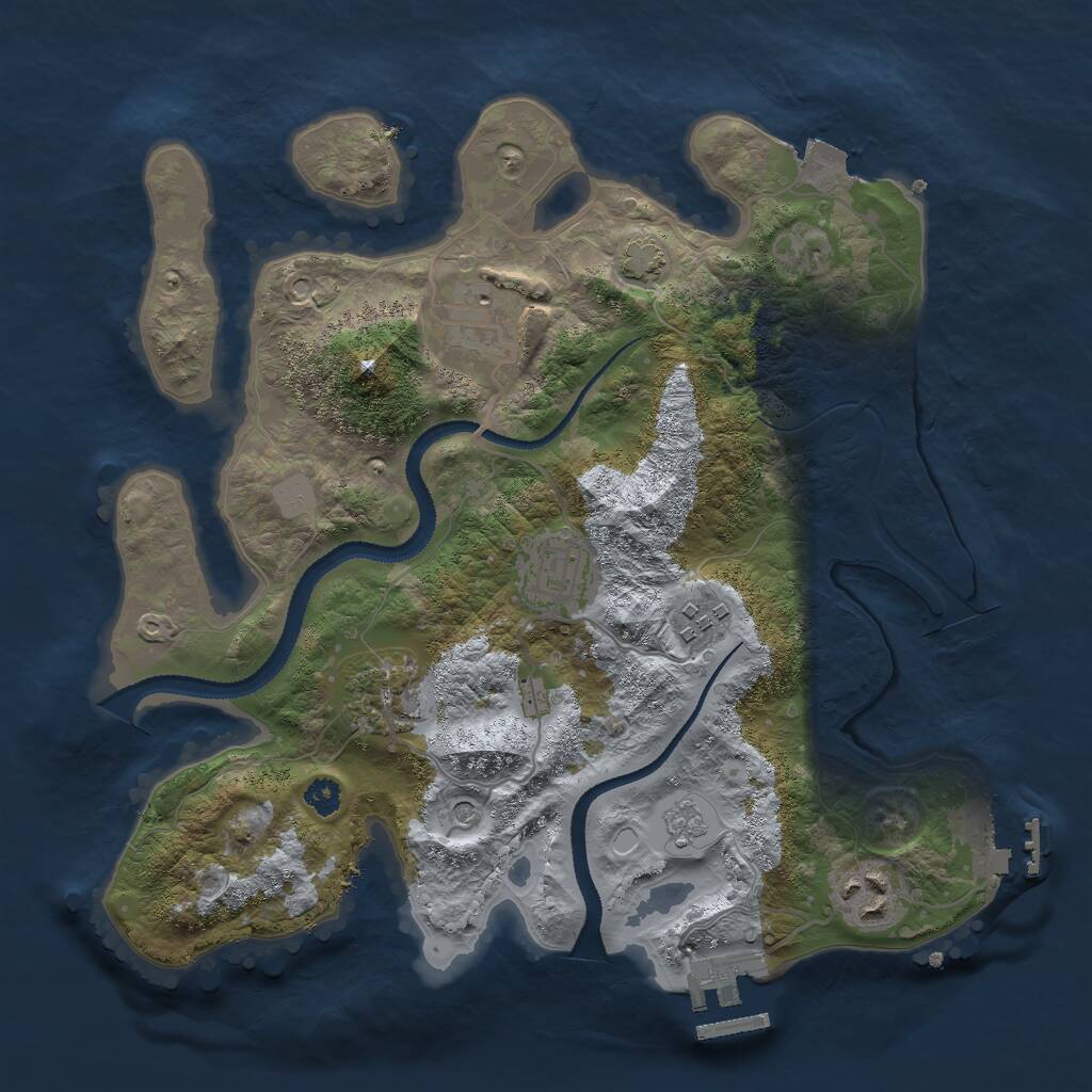 Rust Map: Procedural Map, Size: 3000, Seed: 717072314, 11 Monuments