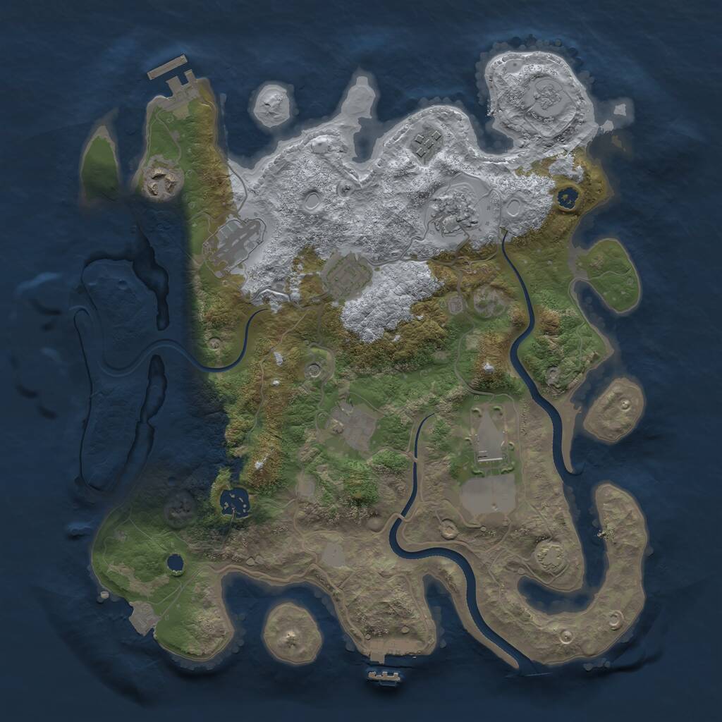 Rust Map: Procedural Map, Size: 3500, Seed: 1808804696, 14 Monuments