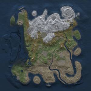 Thumbnail Rust Map: Procedural Map, Size: 3500, Seed: 1808804696, 14 Monuments