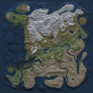 Thumbnail Rust Map: Procedural Map, Size: 4500, Seed: 363640485, 17 Monuments