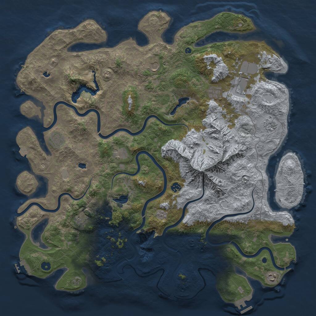Rust Map: Procedural Map, Size: 5000, Seed: 2134098765, 16 Monuments