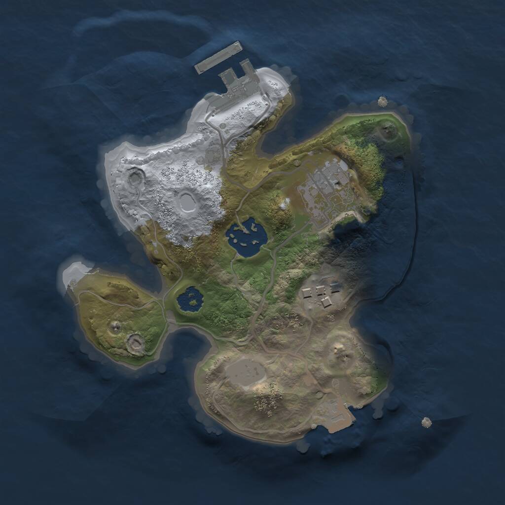 Rust Map: Procedural Map, Size: 2000, Seed: 10040, 5 Monuments