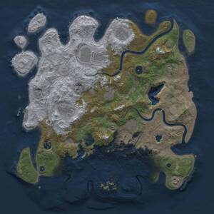 Thumbnail Rust Map: Procedural Map, Size: 4000, Seed: 1488725651, 15 Monuments
