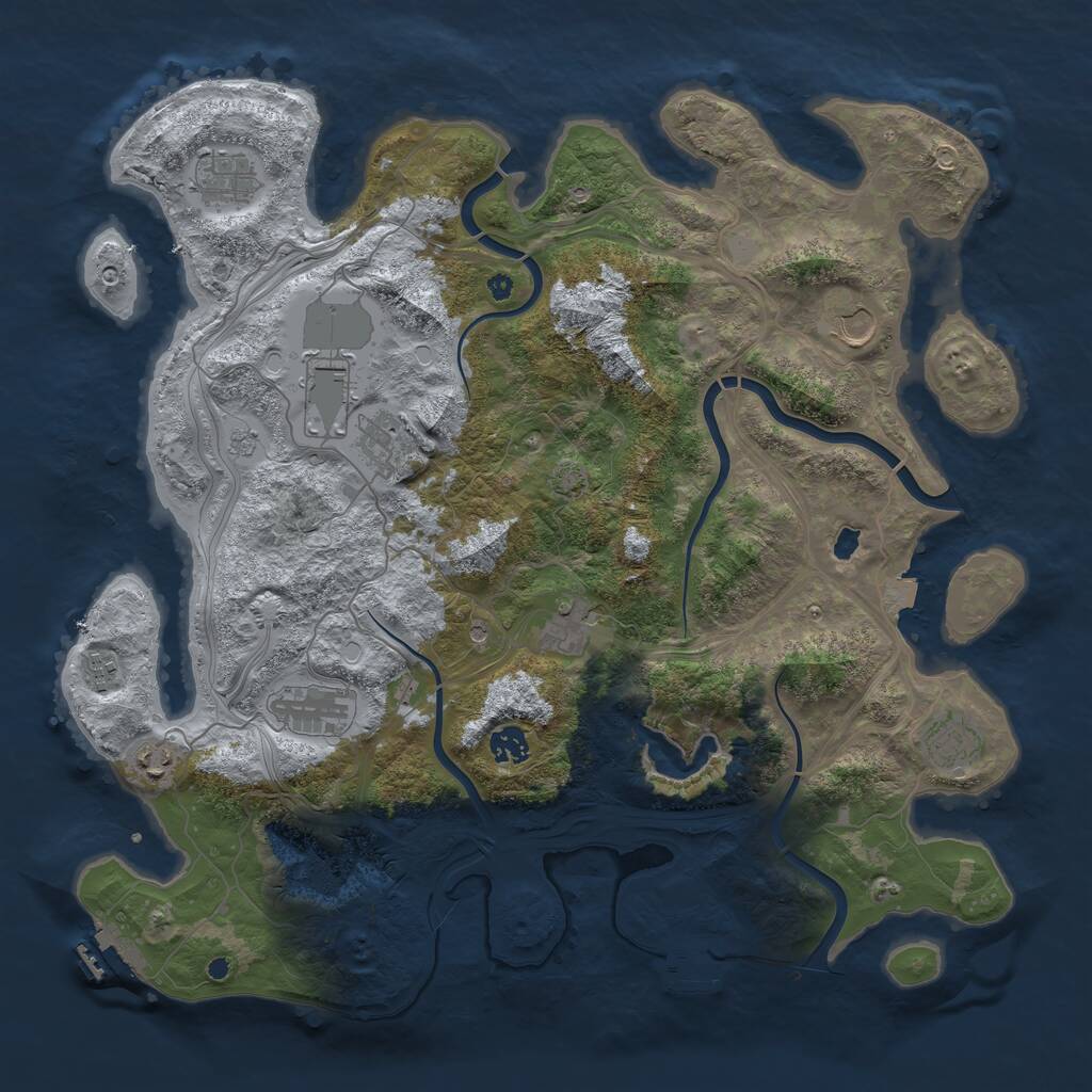 Rust Map: Procedural Map, Size: 4250, Seed: 81156513, 16 Monuments