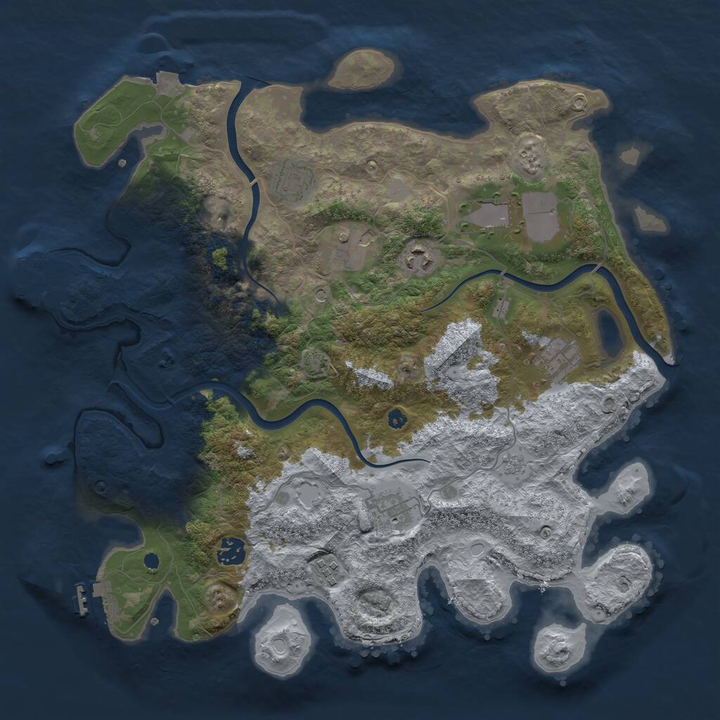 Rust Map: Procedural Map, Size: 3750, Seed: 17625784, 14 Monuments