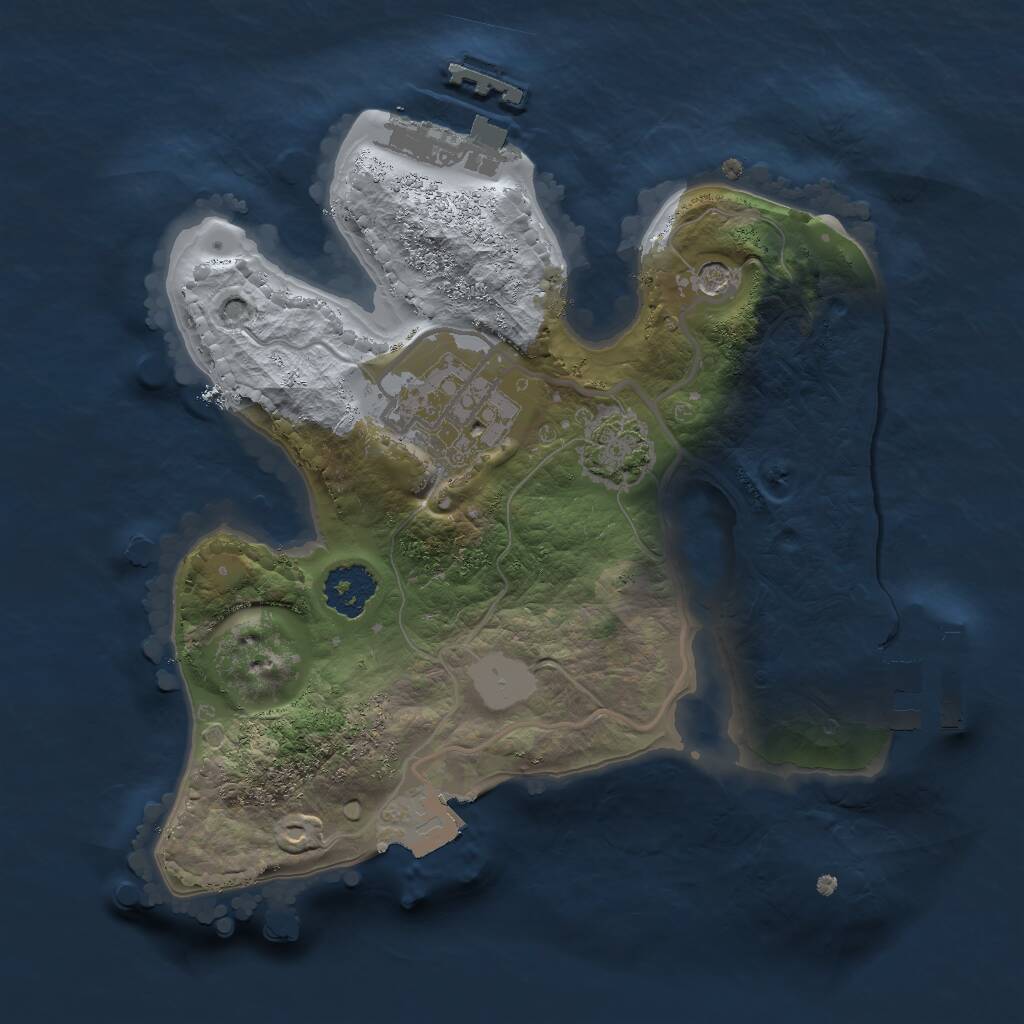 Rust Map: Procedural Map, Size: 2000, Seed: 20983759, 6 Monuments