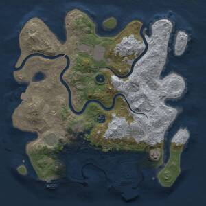 Thumbnail Rust Map: Procedural Map, Size: 3500, Seed: 2193, 13 Monuments