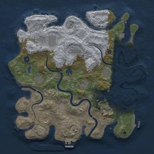 Thumbnail Rust Map: Procedural Map, Size: 3750, Seed: 1305989329, 16 Monuments