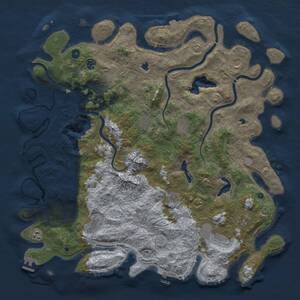 Thumbnail Rust Map: Procedural Map, Size: 5000, Seed: 86329283, 17 Monuments