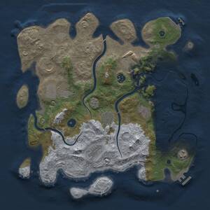 Thumbnail Rust Map: Procedural Map, Size: 3750, Seed: 602097798, 15 Monuments