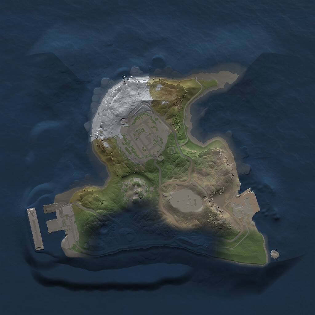 Rust Map: Procedural Map, Size: 1500, Seed: 645674, 3 Monuments