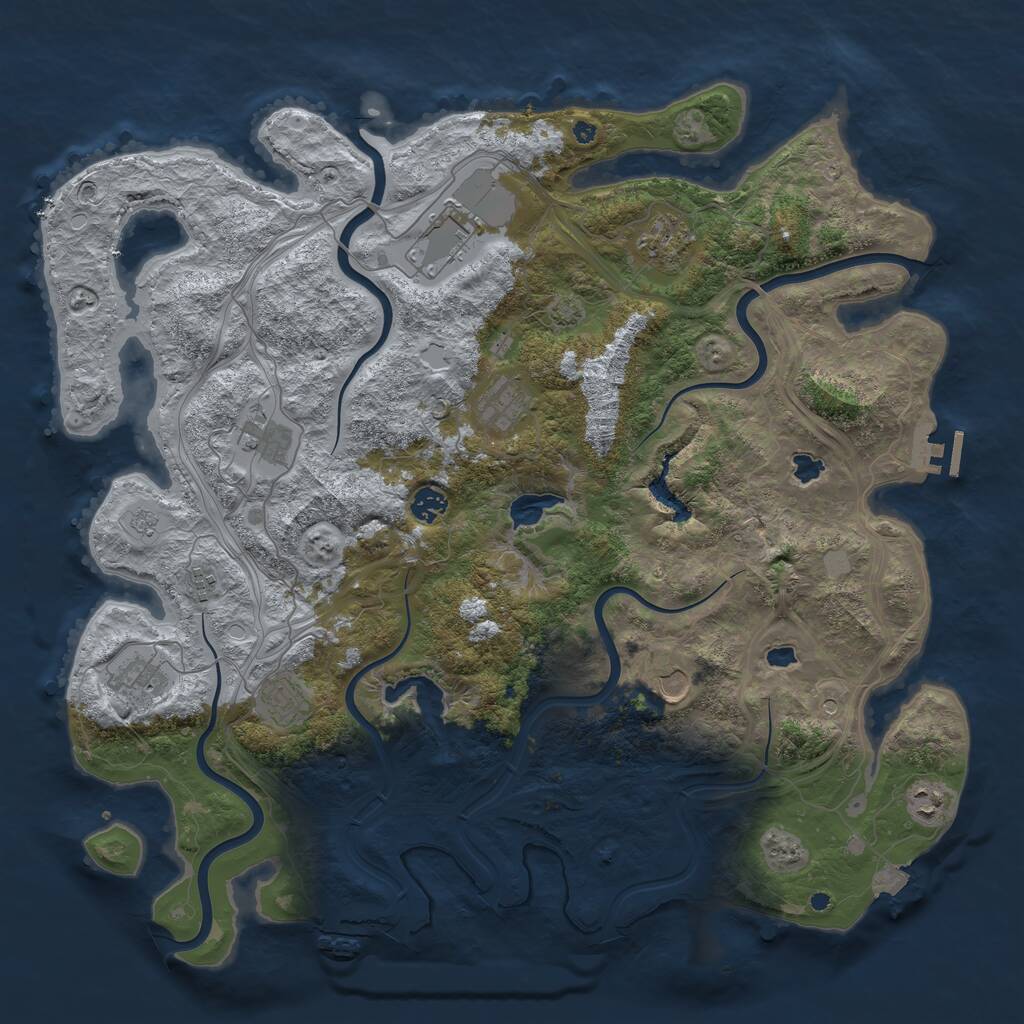Rust Map: Procedural Map, Size: 4500, Seed: 1718609106, 16 Monuments