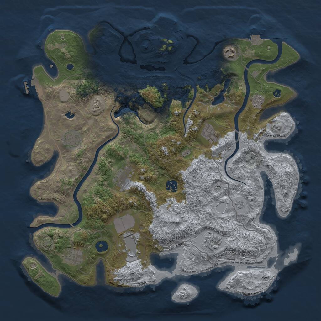 Rust Map: Procedural Map, Size: 4000, Seed: 24784903, 15 Monuments