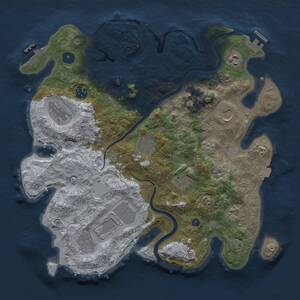 Thumbnail Rust Map: Procedural Map, Size: 3700, Seed: 1157037709, 16 Monuments