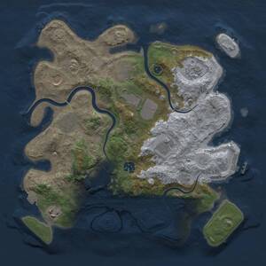 Thumbnail Rust Map: Procedural Map, Size: 3500, Seed: 553705258, 15 Monuments