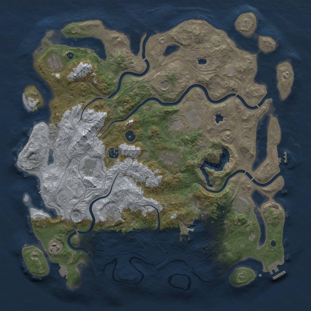 Rust Map: Procedural Map, Size: 4500, Seed: 503392034, 16 Monuments