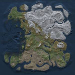 Thumbnail Rust Map: Procedural Map, Size: 4500, Seed: 3518437, 16 Monuments