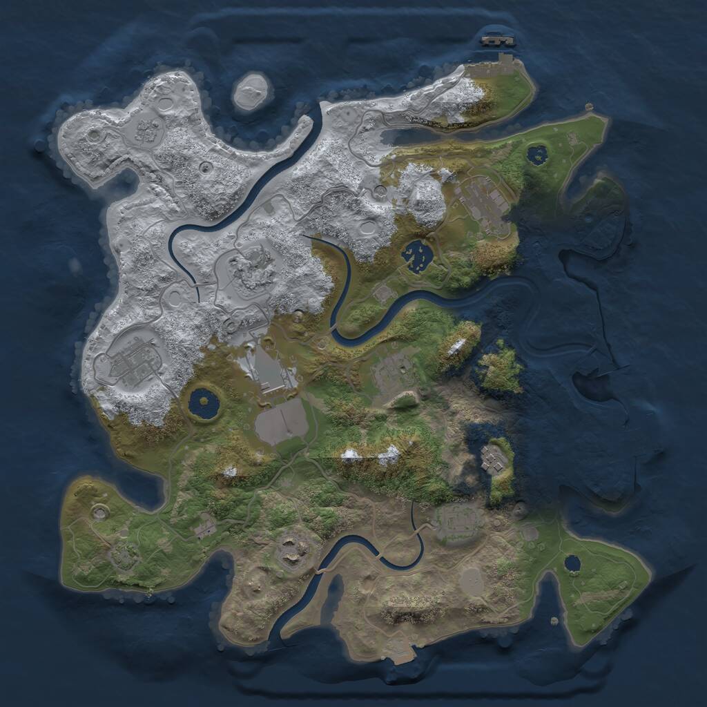 Rust Map: Procedural Map, Size: 3500, Seed: 1675964993, 15 Monuments