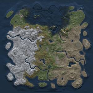 Thumbnail Rust Map: Procedural Map, Size: 5300, Seed: 839972759, 17 Monuments