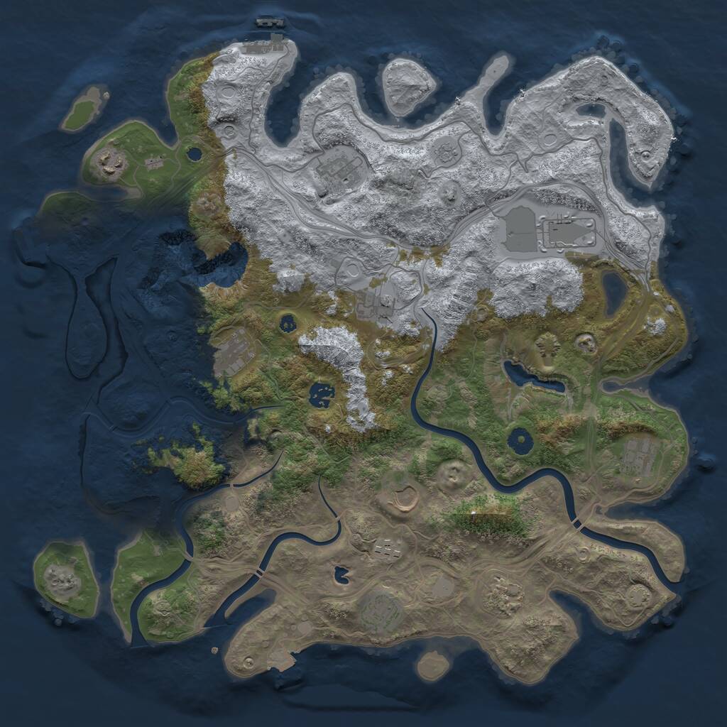 Rust Map: Procedural Map, Size: 4250, Seed: 1687324748, 17 Monuments