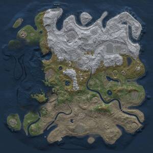Thumbnail Rust Map: Procedural Map, Size: 4250, Seed: 1687324748, 17 Monuments
