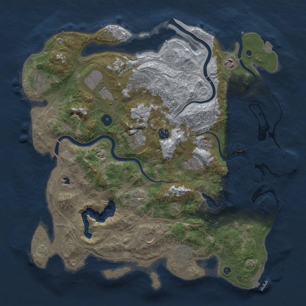 Rust Map: Procedural Map, Size: 4250, Seed: 635255591, 16 Monuments