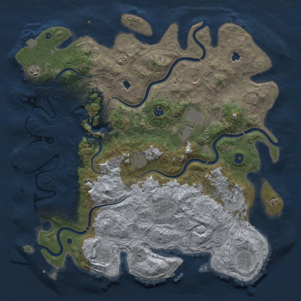 Rust Map: Procedural Map, Size: 4500, Seed: 189570631, 16 Monuments