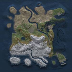 Thumbnail Rust Map: Procedural Map, Size: 3000, Seed: 1578187459, 10 Monuments