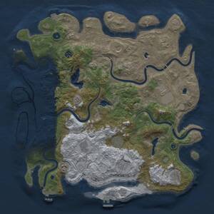 Thumbnail Rust Map: Procedural Map, Size: 4500, Seed: 1975795407, 16 Monuments