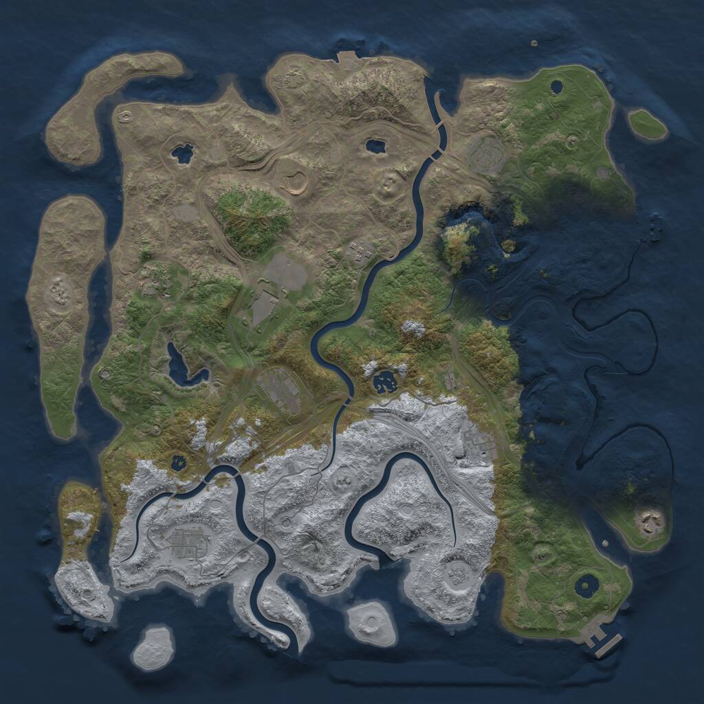 Rust Map: Procedural Map, Size: 4500, Seed: 749306477, 16 Monuments